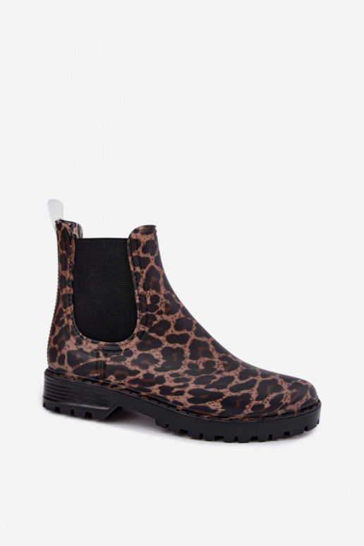 Gummistiefel für Frauen mit elastischen Einsätzen und Leopardenmuster Ciariel