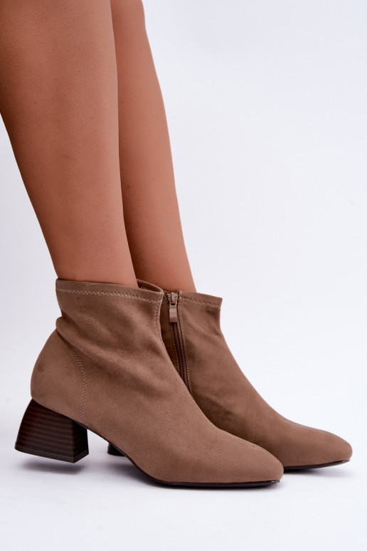 Beige Stiefeletten Klocke Estellea