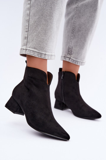 Schwarze Stiefeletten mit spitzen Zehen Klocke Heliara 2