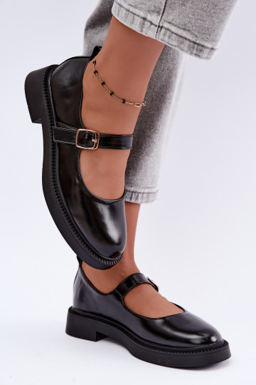 Schwarze Schuhe mit breiten Absätzen Lareine