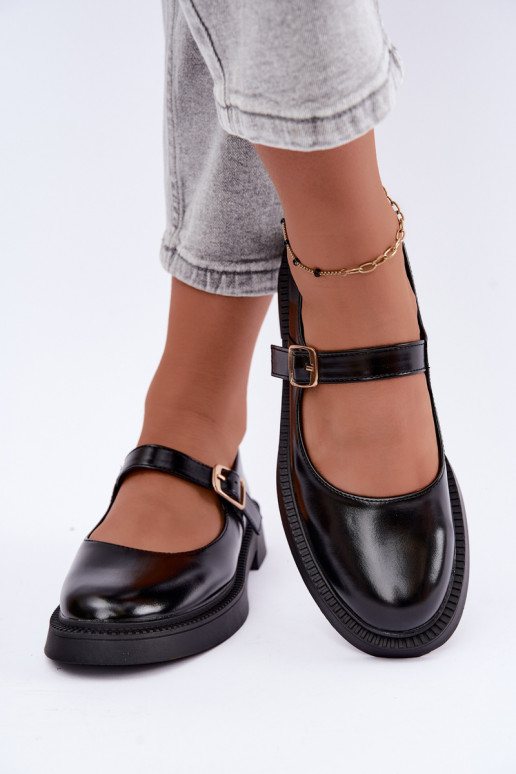 Schuhe Es mussry Jane mit breiten Absätzen schZuarze Farbe Lareine