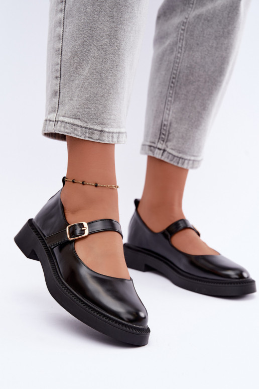 Schuhe Es mussry Jane mit breiten Absätzen schZuarze Farbe Lareine