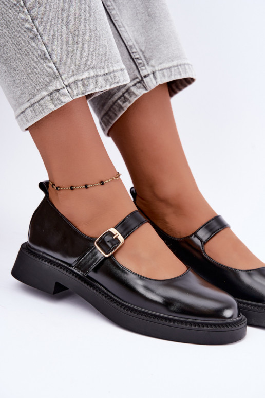 Schuhe Es mussry Jane mit breiten Absätzen schZuarze Farbe Lareine