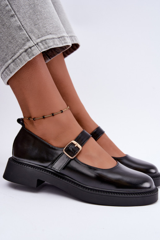 Schuhe Es mussry Jane mit breiten Absätzen schZuarze Farbe Lareine