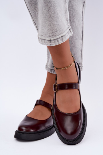 Schuhe Es mussry Jane mit breiten Absätzen Burgund Lareine