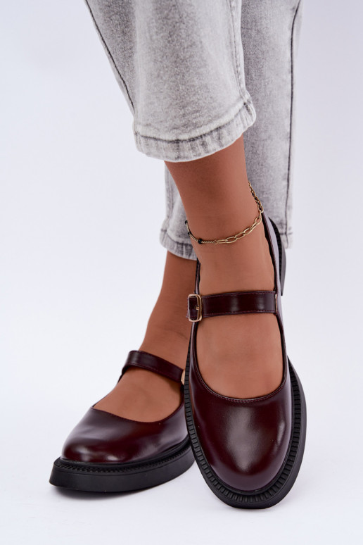 Schuhe Es mussry Jane mit breiten Absätzen Burgund Lareine