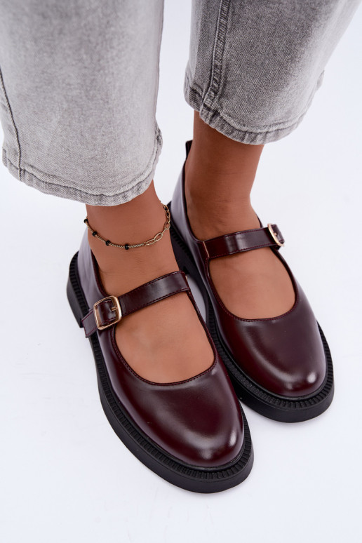 Schuhe Es mussry Jane mit breiten Absätzen Burgund Lareine
