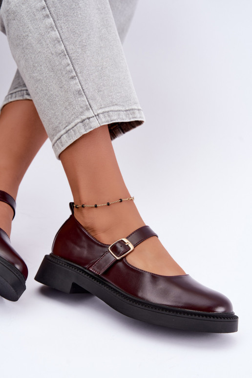 Schuhe Es mussry Jane mit breiten Absätzen Burgund Lareine