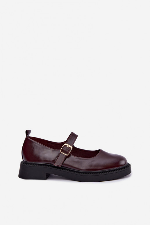 Schuhe Es mussry Jane mit breiten Absätzen Burgund Lareine