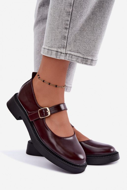 Schuhe Es mussry Jane mit breiten Absätzen Burgund Lareine