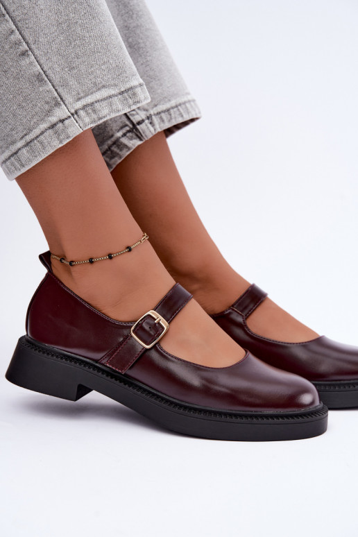 Schuhe Es mussry Jane mit breiten Absätzen Burgund Lareine