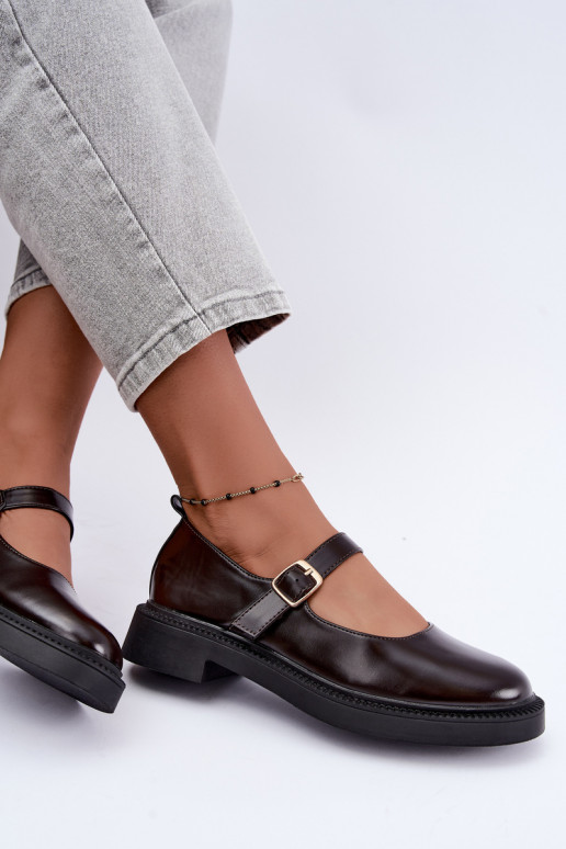 Schuhe Es mussry Jane mit breiten Absätzen CzekoladoZue Lareine