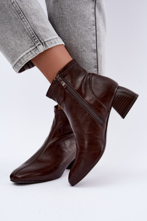 Estelle Stiefeletten aus Kunstleder in Schokoladenfarbe