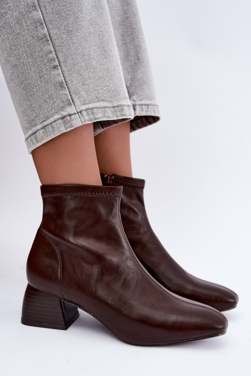 Estelle Stiefeletten aus Kunstleder in Schokoladenfarbe
