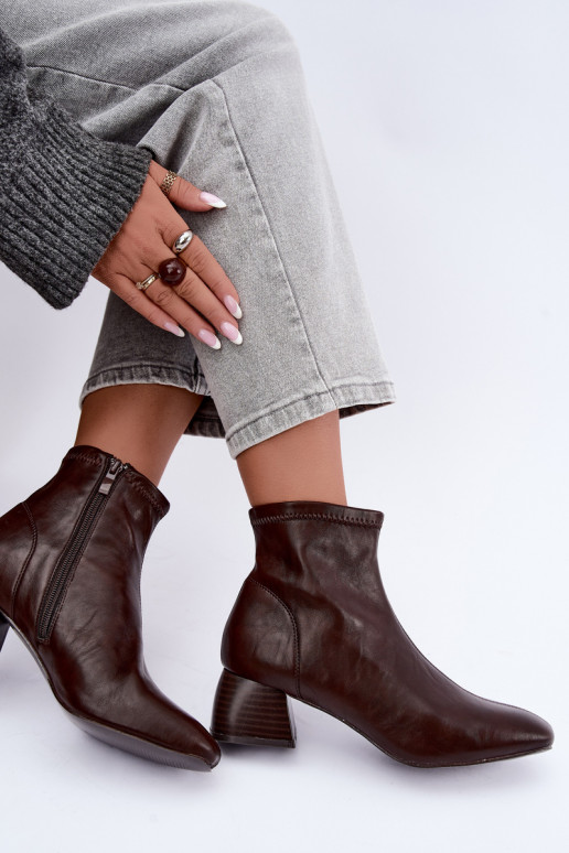 Estelle Stiefeletten aus Kunstleder in Schokoladenfarbe