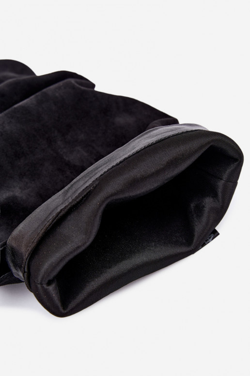 Orielle warme lange Stiefel mit Rüschen und Absätzen in Schwarz