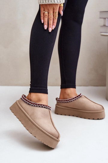 Niedrig Schneestiefel FemininHaftem mit einer Plattform Beige Ermöglichtrirya