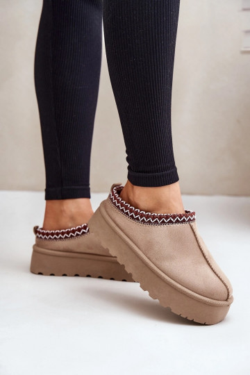 Niedrig Schneestiefel FemininHaftem mit einer Plattform Beige Ermöglichtrirya 2