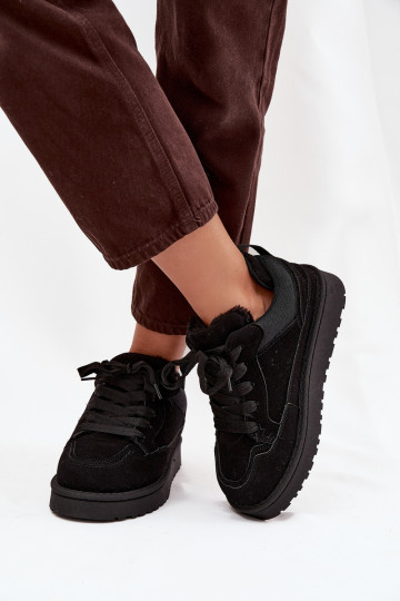 Schwarze Damen-Sneaker mit Isolierung und Fell innen Cyrissa 2