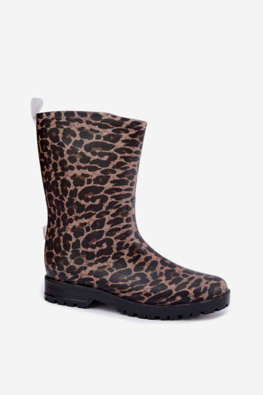 Herren Solavelle Gummistiefel mit Leopardenmuster