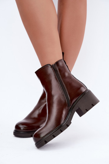 Klocke gefütterte Stiefeletten in dunkelbraun Iserine 2