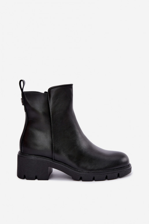 Klocke gefütterte Stiefeletten in schwarz Iserine