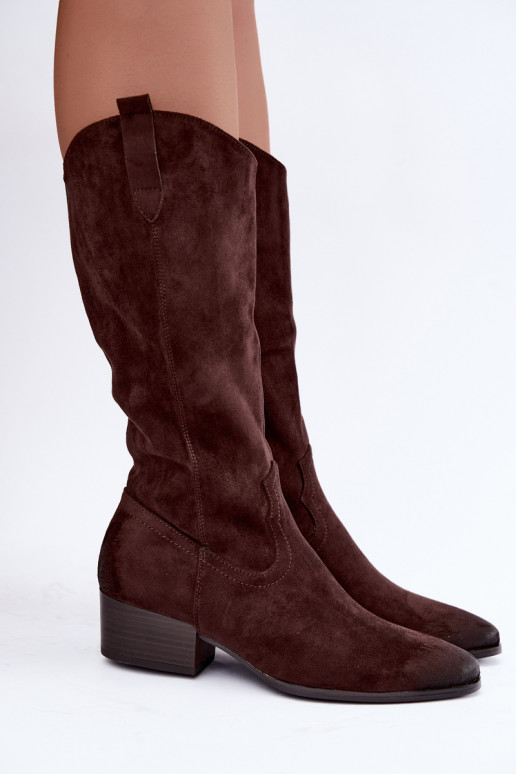 gefütterte Cowboy-Stiefel Vinceza 58680 in Schokoladenfarbe