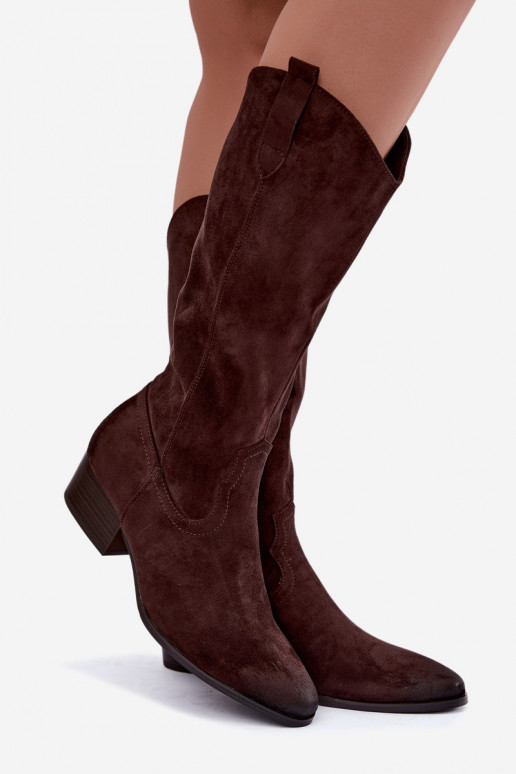 gefütterte Cowboy-Stiefel Vinceza 58680 in Schokoladenfarbe