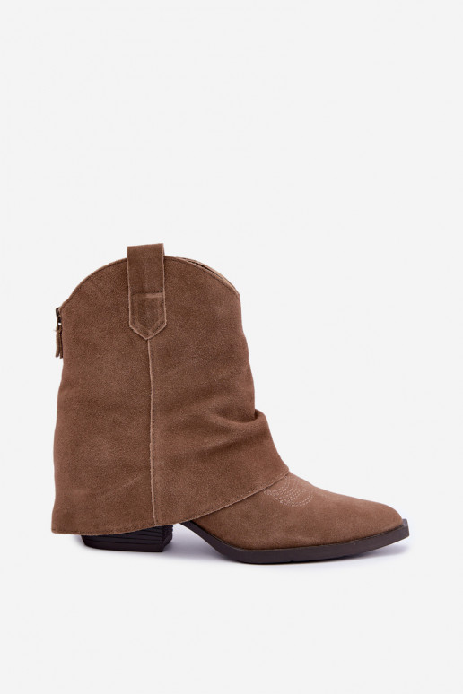 gefütterte Stiefeletten mit Absatz Vinceza 31715 in Sandfarbe