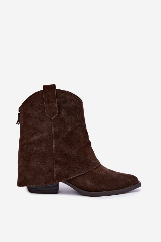 gefütterte Stiefeletten mit Absatz Vinceza 31715 in Schokoladenfarbe
