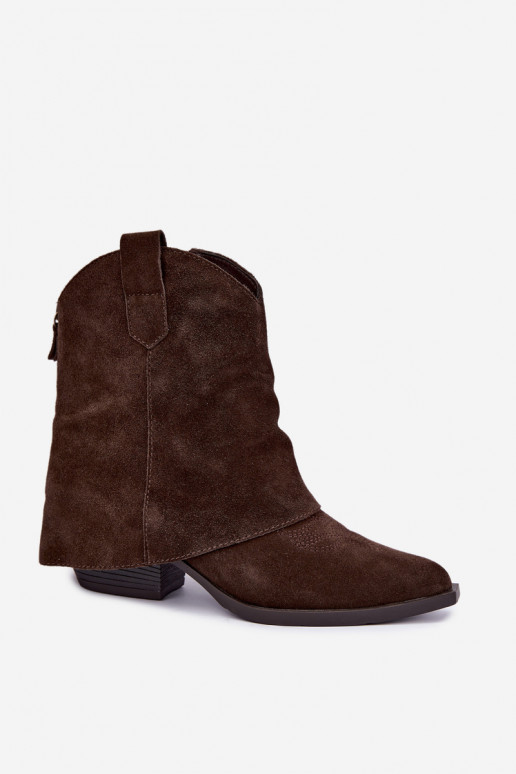gefütterte Stiefeletten mit Absatz Vinceza 31715 in Schokoladenfarbe