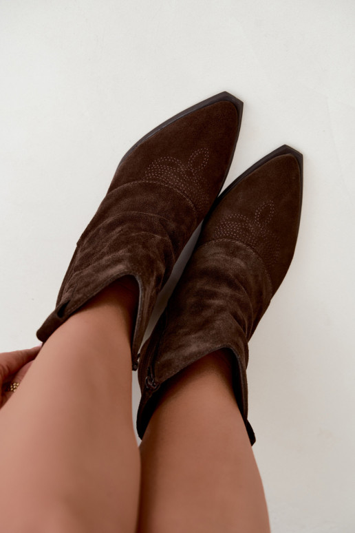gefütterte Stiefeletten mit Absatz Vinceza 31715 in Schokoladenfarbe