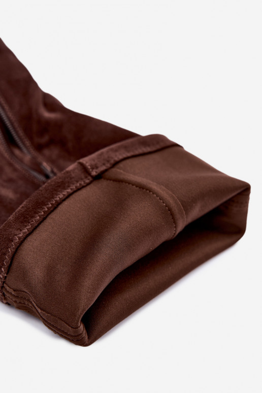 Damen lange Stiefel mit Plattform in Schokoladenfarbe Nesalie