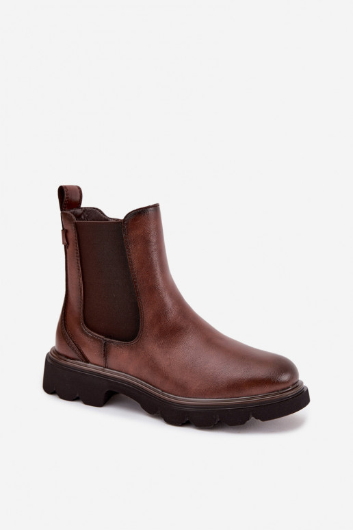 Braune stilvolle Damen-Stiefeletten mit Isolierung Rivelia