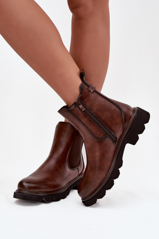 Braune stilvolle Damen-Stiefeletten mit Isolierung Rivelia