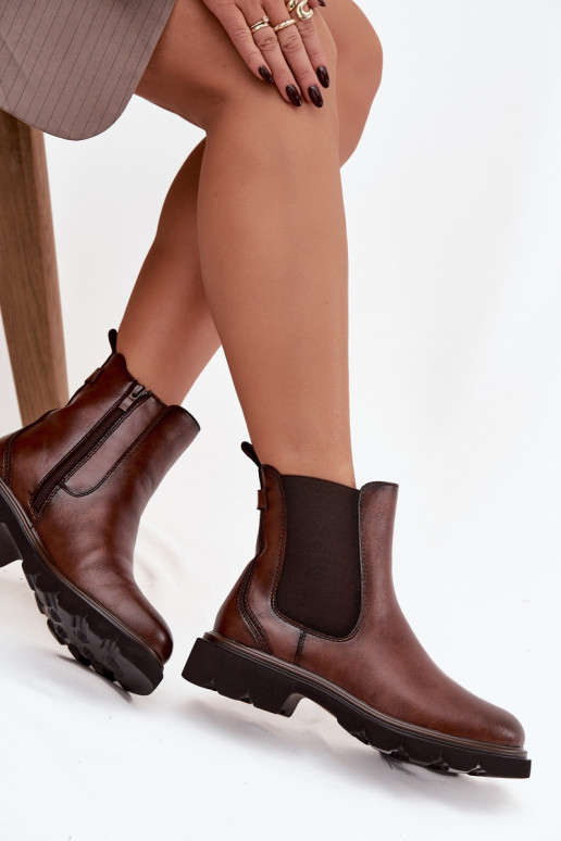 Braune stilvolle Damen-Stiefeletten mit Isolierung Rivelia