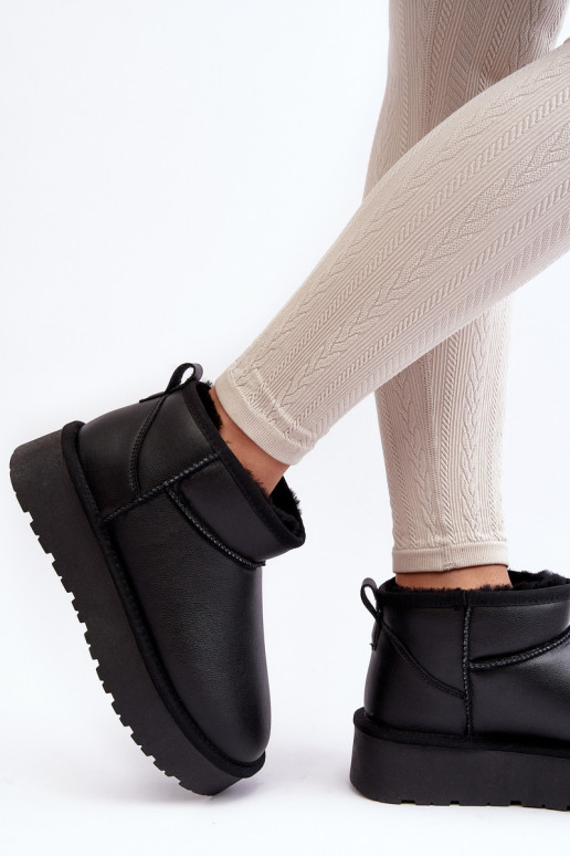 Schwarze Damen-Schneestiefel mit Plateau Loreley