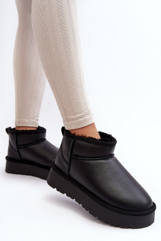 Schwarze Damen-Schneestiefel mit Plateau Loreley