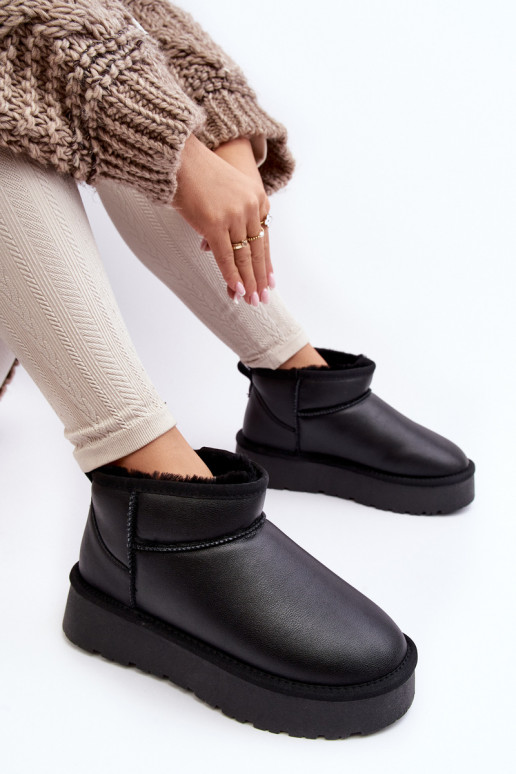 Schwarze Damen-Schneestiefel mit Plateau Loreley