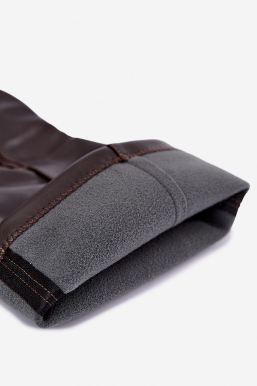 Damenstiefel bis zum Knie mit Plateau und Absätzen aus Kunstleder in Schokoladenfarbe Nesalie