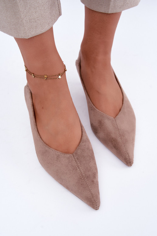 Schuhe mit niedrigem Absatz in sandfarbener Farbe Joresta