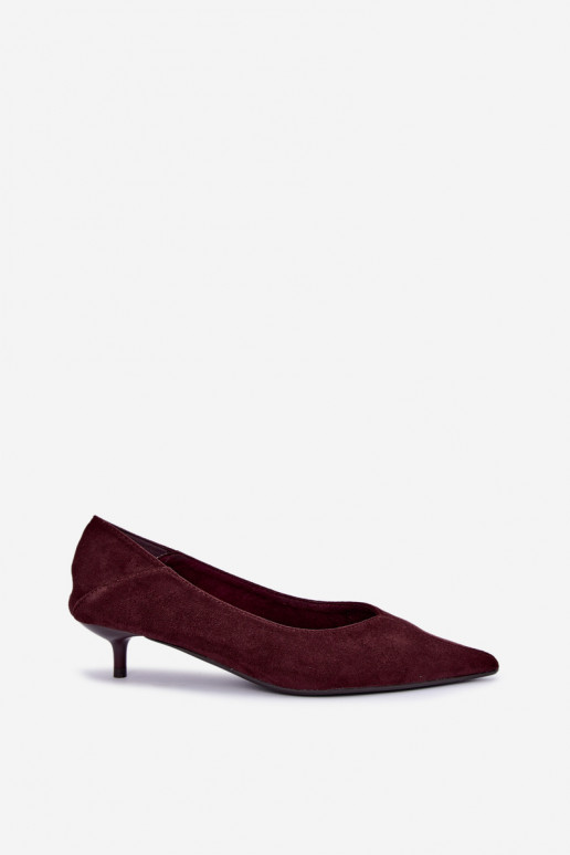 Schuhe mit niedrigem Absatz in bordeauxfarbener Farbe Joresta