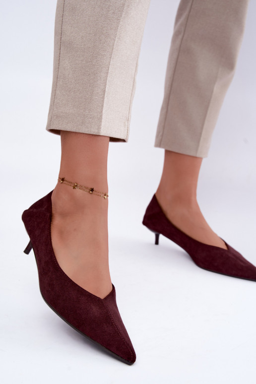 Schuhe mit niedrigem Absatz in bordeauxfarbener Farbe Joresta