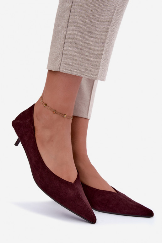 Schuhe mit niedrigem Absatz in bordeauxfarbener Farbe Joresta
