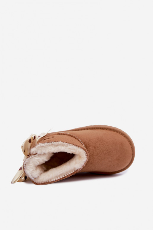 Kinder-Schneestiefel mit Schleifen in brauner Farbe Įjungtavelle