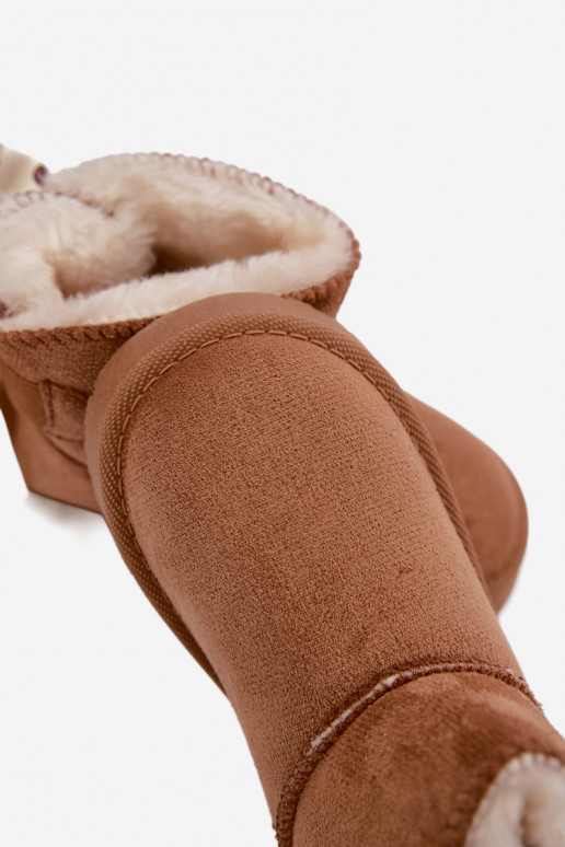 Kinder-Schneestiefel mit Schleifen in brauner Farbe Įjungtavelle