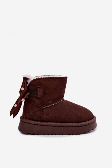 Kinder-Schneestiefel mit Schleifen in Schokoladenfarbe Įjungtavelle 2