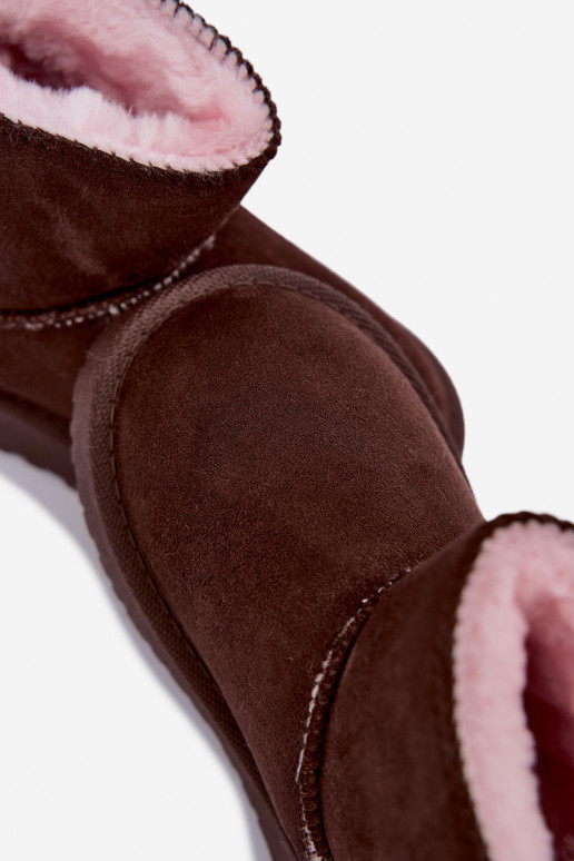Kinder-Schneestiefel mit Schleifen in Schokoladenfarbe Įjungtavelle