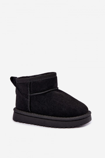 Kinder schwarze gefütterte Schneestiefel mit Fell innen Mireya