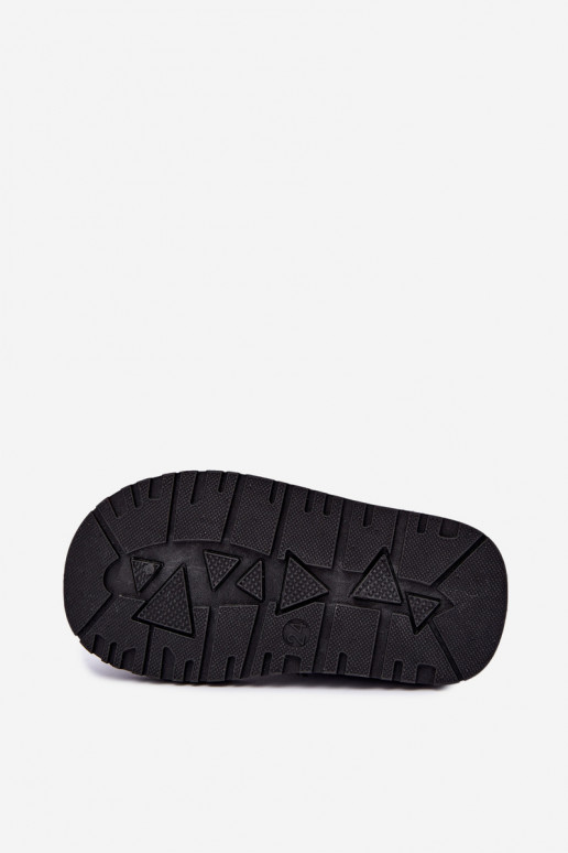 Kinder schwarze gefütterte Schneestiefel mit Fell innen Mireya